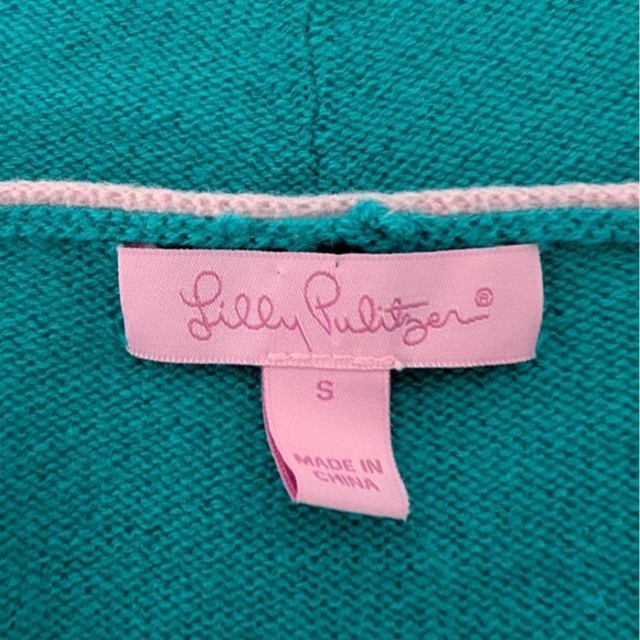 Lilly Pulitzer Cashmere Cardigan Womens Size Small Blue Green Long Sleeve 58209 - Picture 6 of 14